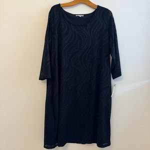 Dana Buchman Lined Women's Plus size Black Long Sleeve Dress size 2X NWT